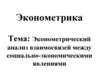 Эконометрический анализ взаимосвязей между социально-экономическими явлениями