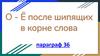 Буквы О-Ё после шипящих в корне слова