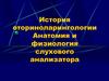 История оториноларингологии. Анатомия и физиология слухового анализатора