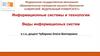Информационные системы и технологии. Виды информационых систем