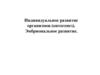 Индивидуальное развитие организмов (онтогенез). Эмбриональное развитие