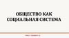 Общество как социальная система