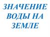 Значение воды на земле