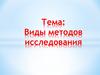 Виды методов исследования