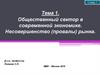 Общественный сектор в современной экономике. Тема 1