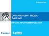 Организация ввода данных начала программирования. 8 класс