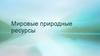 Мировые природные ресурсы