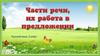 Части речи, их работа в предложении