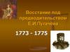Восстание под предводительством Е.И.Пугачёва 1773 - 1775