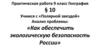 Как обеспечить экологическую безопасность России