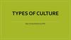 Types of culture