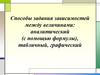 Способы задания зависимостей между величинами: аналитический, табличный, графический