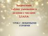 Закрепление таблиц умножения и деления с числами 2,3,4,5,6
