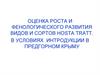 Оценка роста и фенологического развития видов и сортов Hosta Tratt