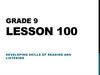 Grade 9. Lesson 100