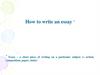 How to write an essay