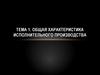 Общая характеристика исполнительного производства