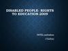 Disabled people- rights to education-2009