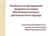 Особенности преподавания предмета в условиях обеспечения системно-деятельностного подхода