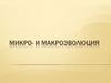 Микроэволюция и макроэволюция органического мира