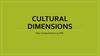 Cultural Dimensions
