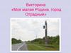 Викторина «Моя малая Родина, город Отрадный»