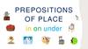 Prepositions of place