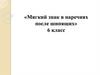 «Мягкий знак в наречиях после шипящих». 6 класс