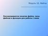 Модуль 10. Файлы. Рассматривается понятие файла, типы файлов и функции для работы с ними