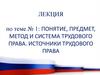 Понятие, предмет, метод и система трудового права. Источники трудового права