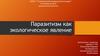 Паразитизм как экологическое явление. Сестринское дело
