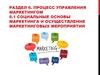 Процесс управления маркетингом. Социальные основы маркетинга и осуществление маркетинговых мероприятий
