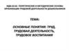 Основные понятия: труд, трудовая деятельность, трудовое воспитания