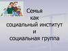 Семья как социальный институт и социальная группа