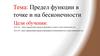 Предел функции в точке и на бесконечности