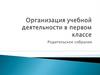 Организация учебной деятельности в первом классе