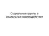 Социальные группы и социальные взаимодействия