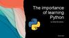 The importance of learning Python