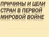 Причины и цели стран в Первой мировой
