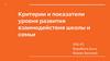 Критерии и показатели уровня развития взаимодействия школы и семьи