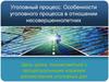 Уголовный процесс. Особенности уголовного процесса в отношении несовершеннолетних