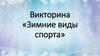 Викторина «Зимние виды спорта»