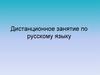 Дистанционное занятие по русскому языку