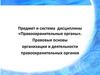 Предмет и система дисциплины «Правоохранительные органы». Правовые основы организации и деятельности правоохранительных органов