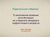 Профилактика интернет - рисков и угроз жизни детей и подростков