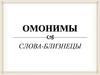 Омонимы. Слова-близнецы