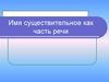 Имя существительное как часть речи