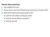 In groups discuss these questions