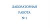 Лабораторная работа №1