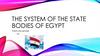 The system of the state bodies of Egypt